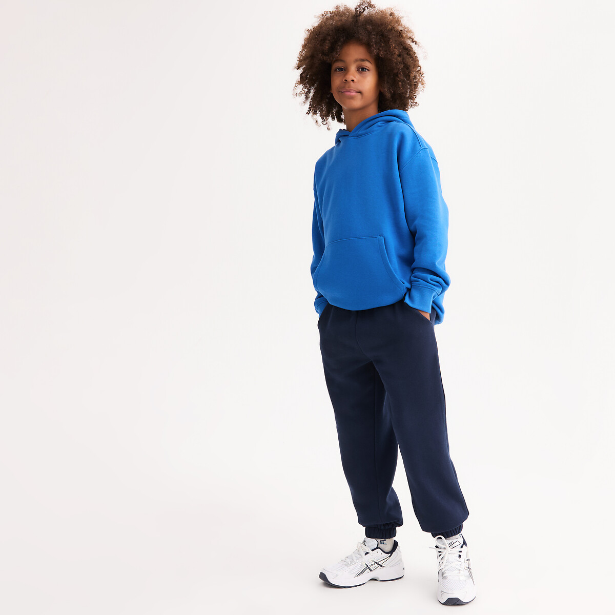 Jogging oversize in felpa blu marino, LA REDOUTE COLLECTIONS