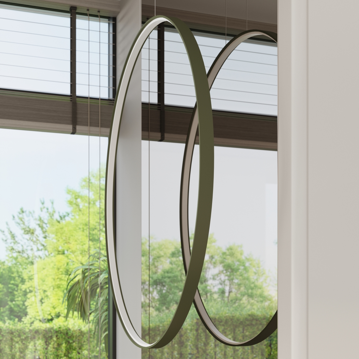 Suspension Aluminium Vert Olive LED 1 Rio vert olive, EDEN