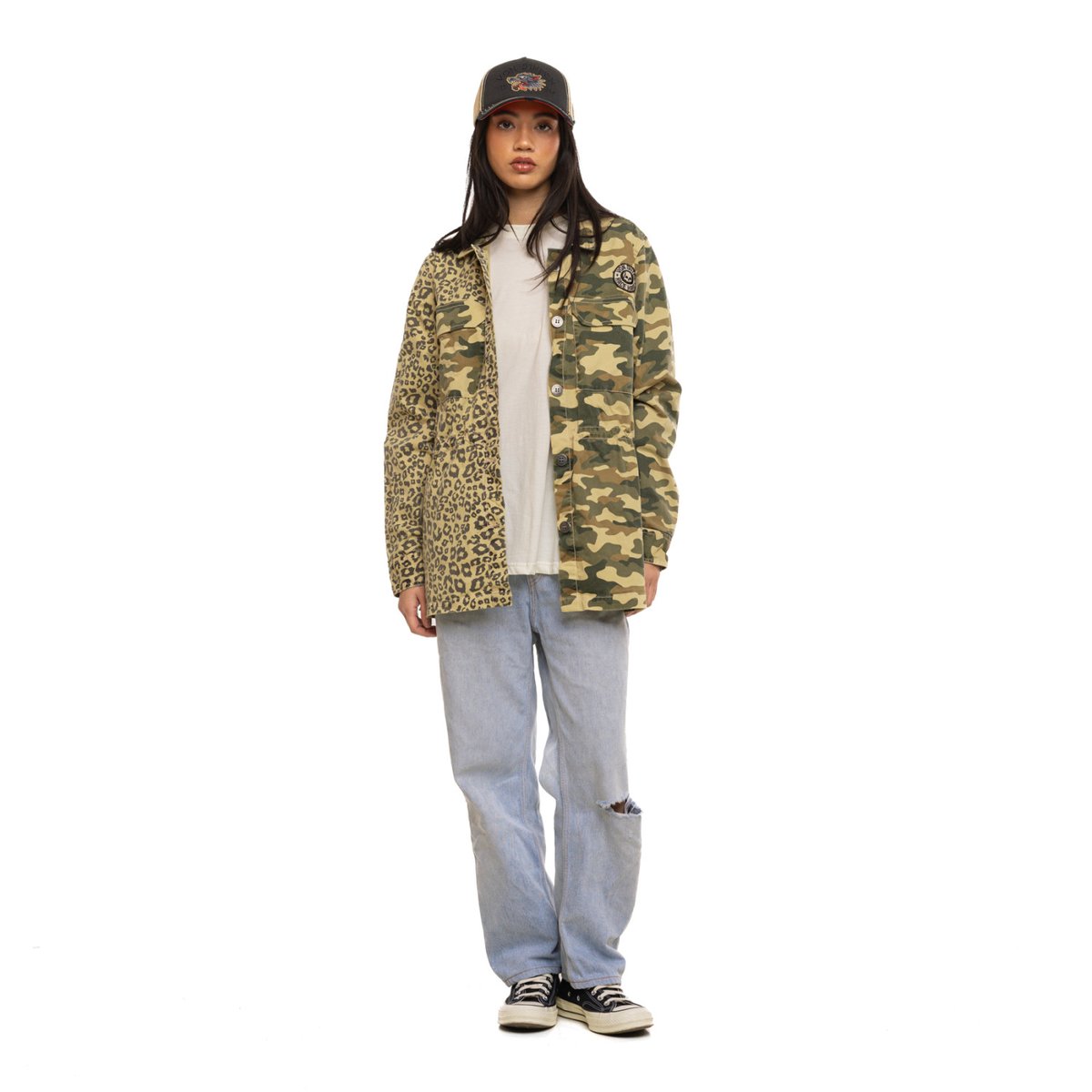 Veste Bi-Color beige/vert kaki/marron/vert foncé, VON DUTCH