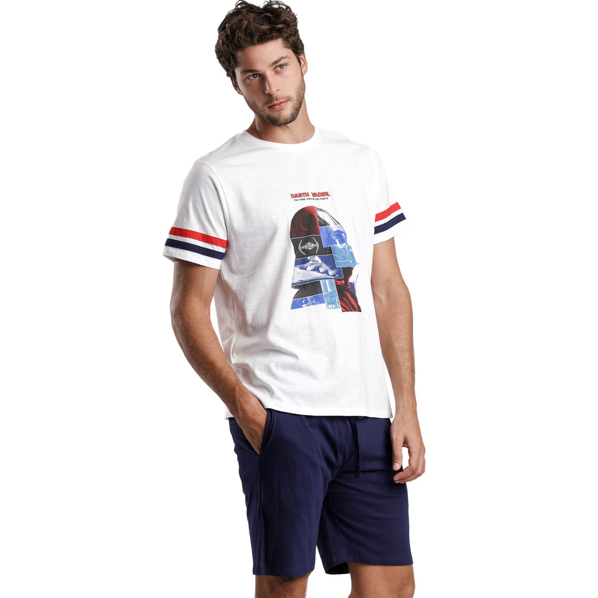 Pyjama short t-shirt Vader Star Wars blanc, ADMAS