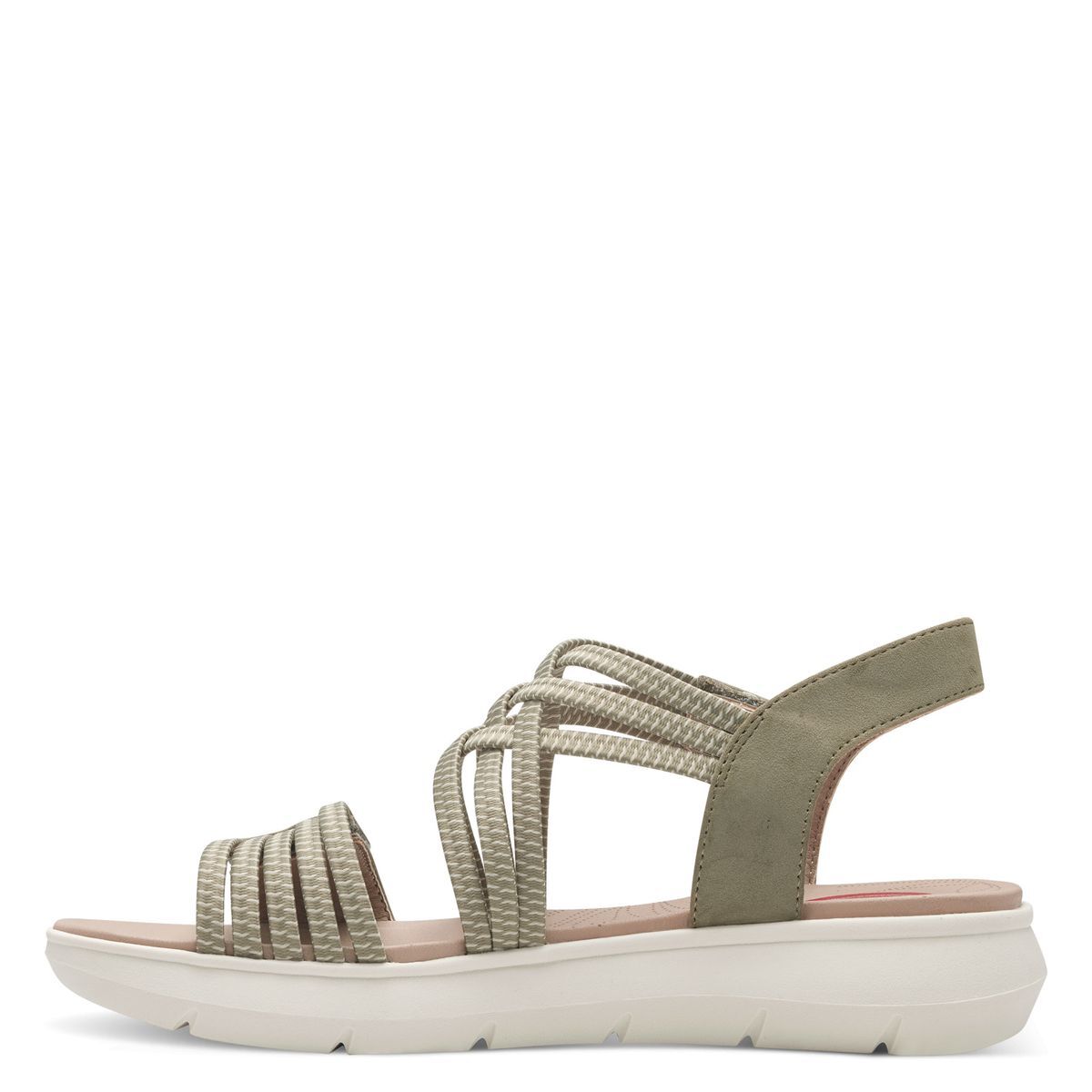 Coshy Sorgenfrei – Die Hallux-freundliche Sandale plate vert kaki, JANA