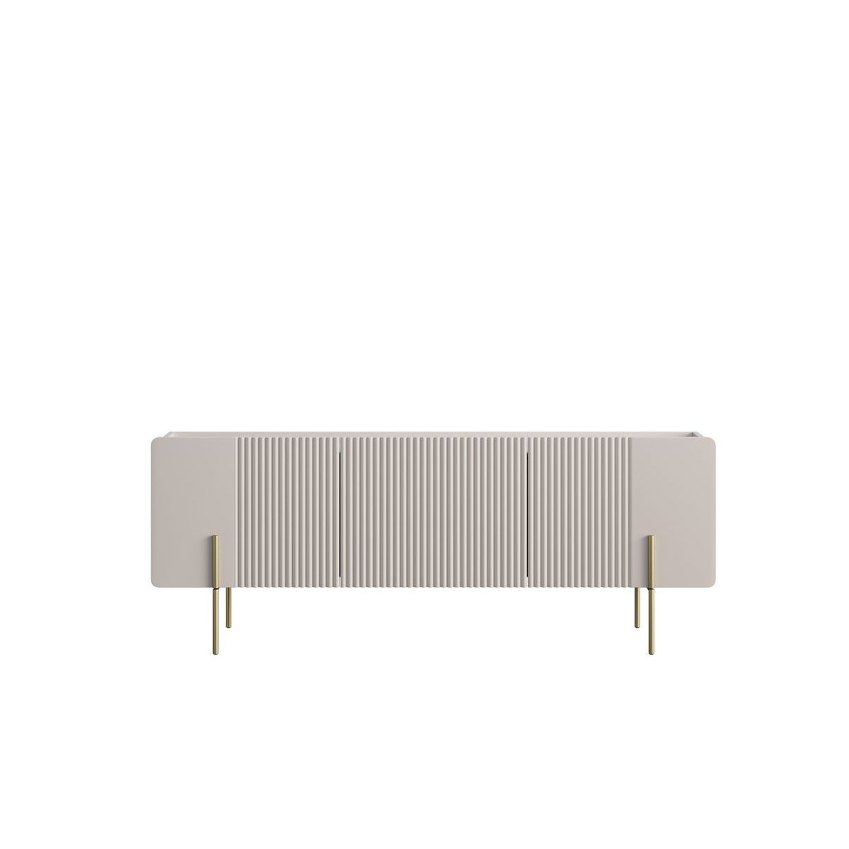 Meuble TV 150 cm panneaux de particules et MDF, MATHILDE beige, BOBOCHIC
