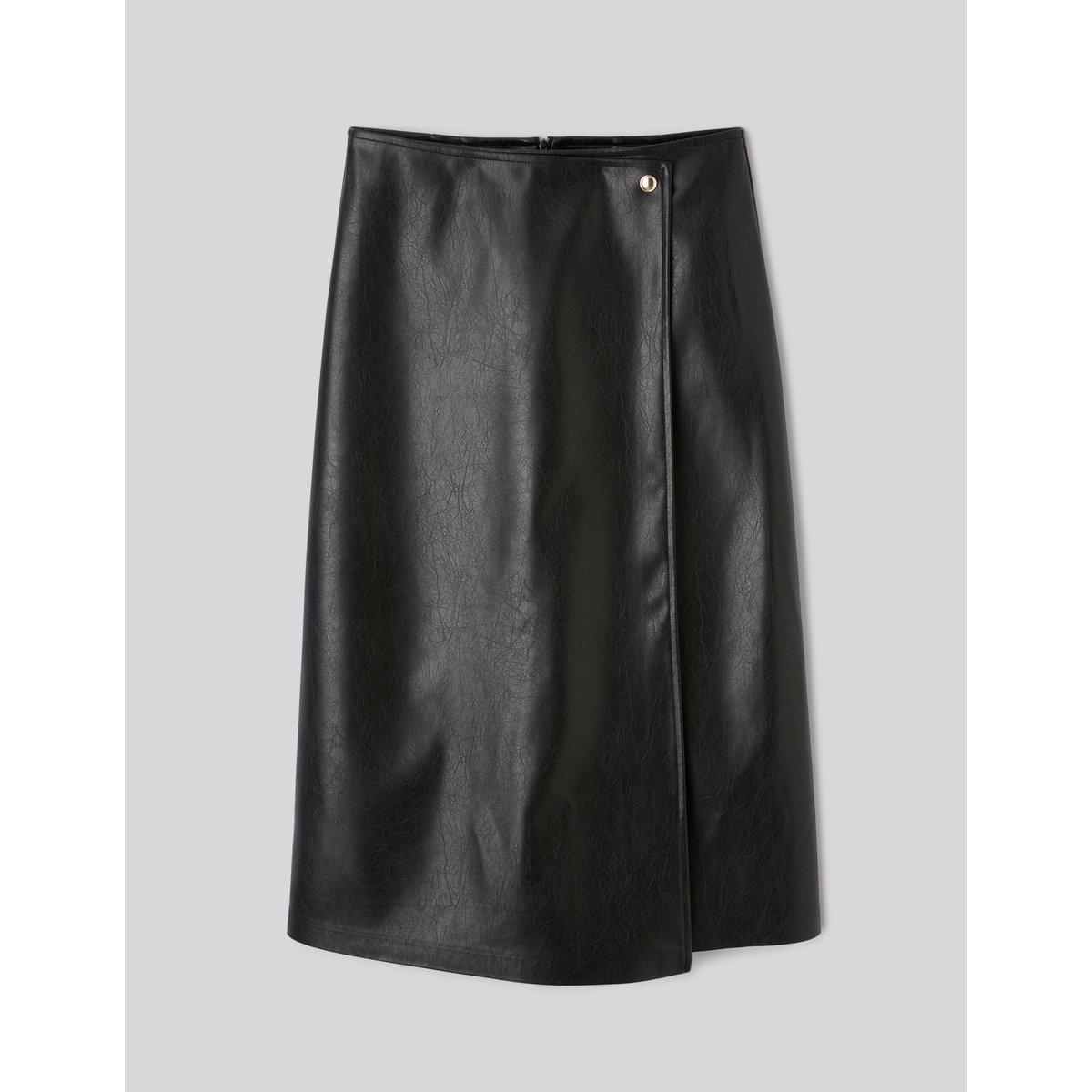Jupe portefeuille midi noir, BZB