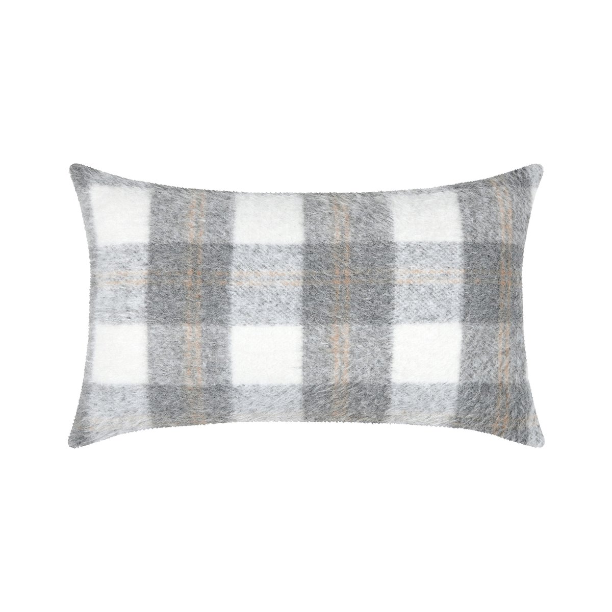 Coussin rectangulaire à carreaux - Effet laine gris, LOVELY CASA