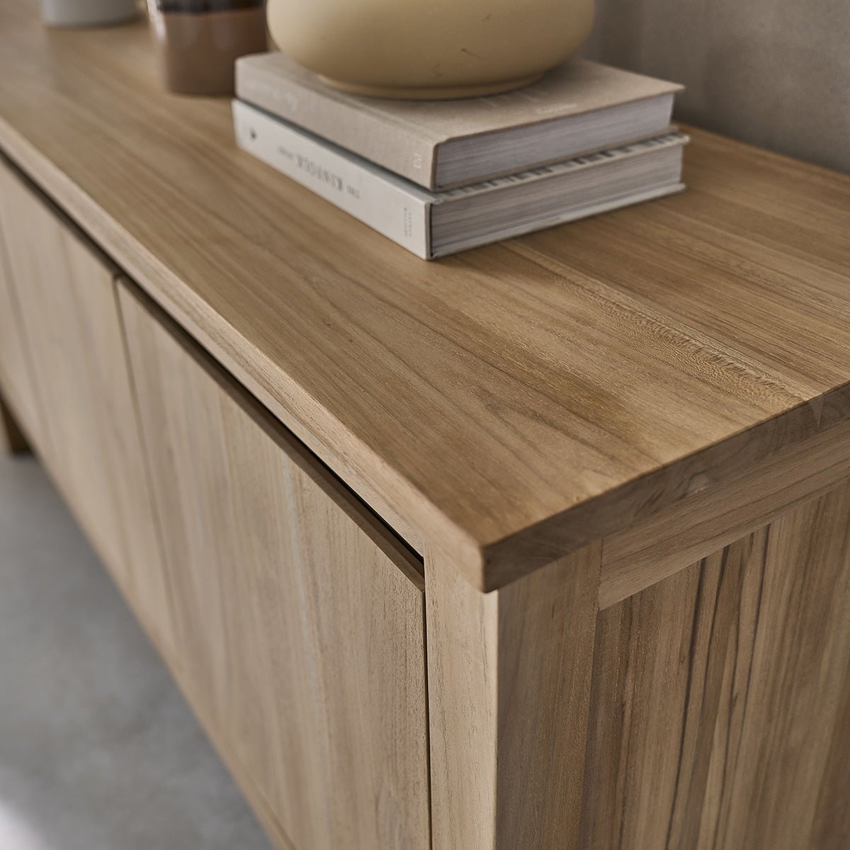 Buffet en bois de teck 150 cm 3 portes ALDO naturel, BERAH GETAH