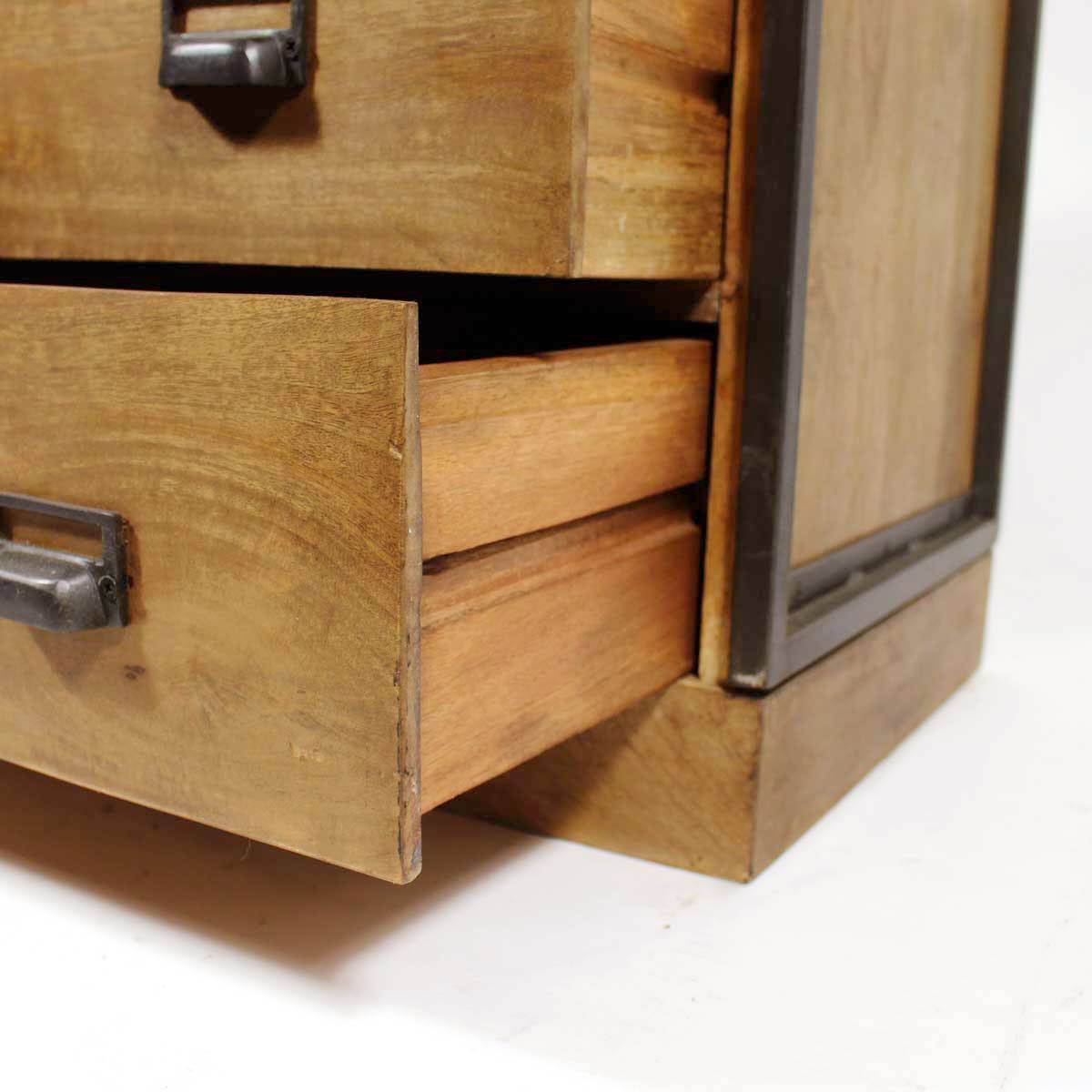 Petite bibliothèque en métal et bois de manguier  MARCEL bois clair, MADE IN MEUBLES 