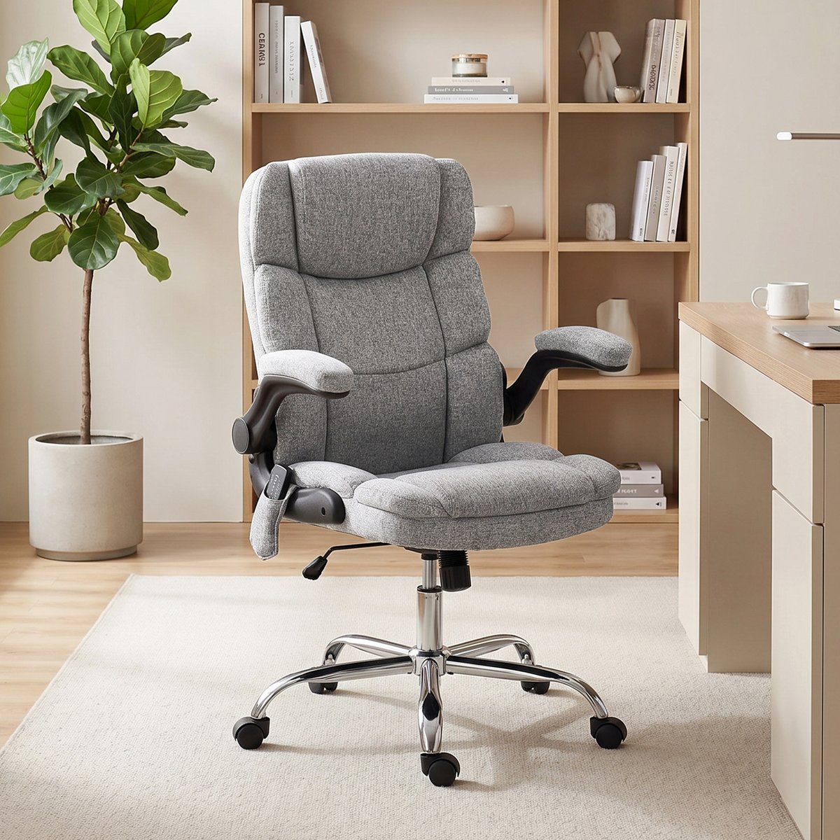 Fauteuil de bureau avec fonction massage gris, HOMCOM