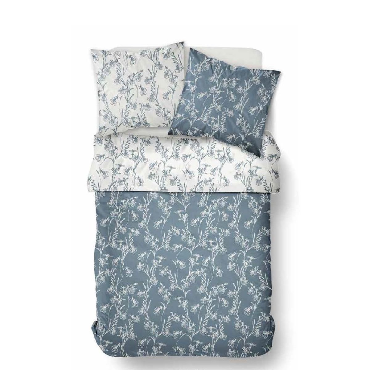 Parure de lit 2 personnes imprimé SUNSHINE VIOLETTE bleu, TODAY