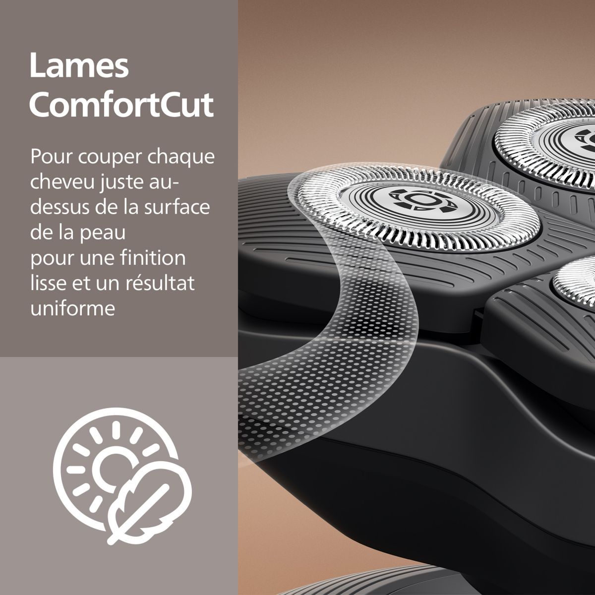 Tête de rasoir de rechange pour rasoir tete couleur unique, PHILIPS
