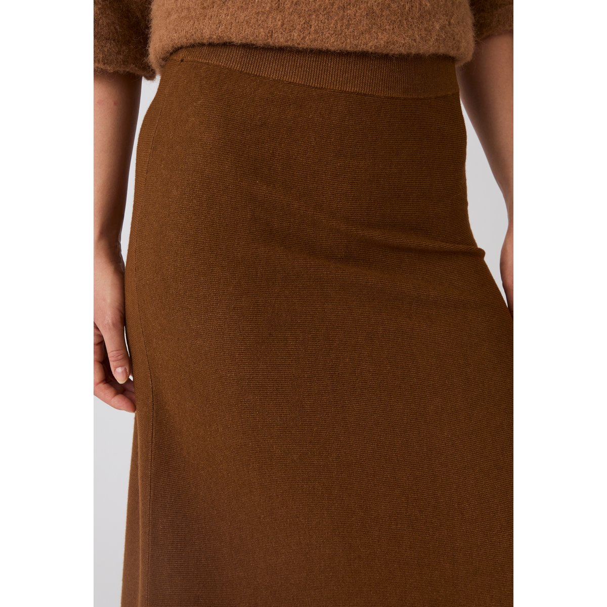 Jupe maille Thermolactyl marron chocolat, DAMART