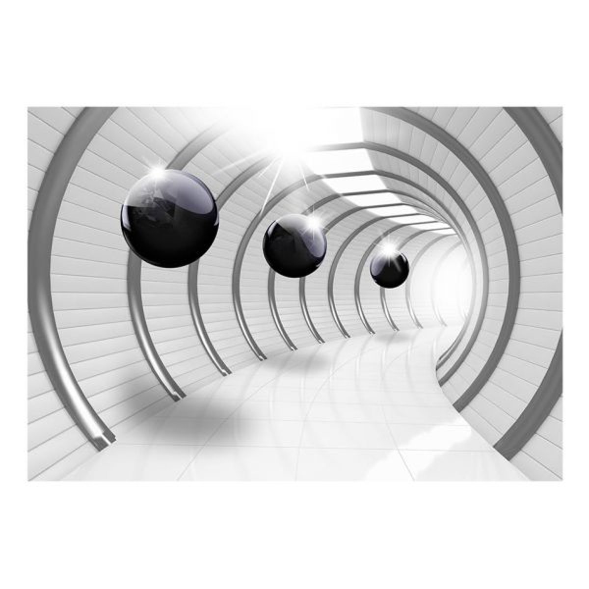Papier peint intissé panoramique 3D et Perspective Futuristic Tunnel noir, EDEN