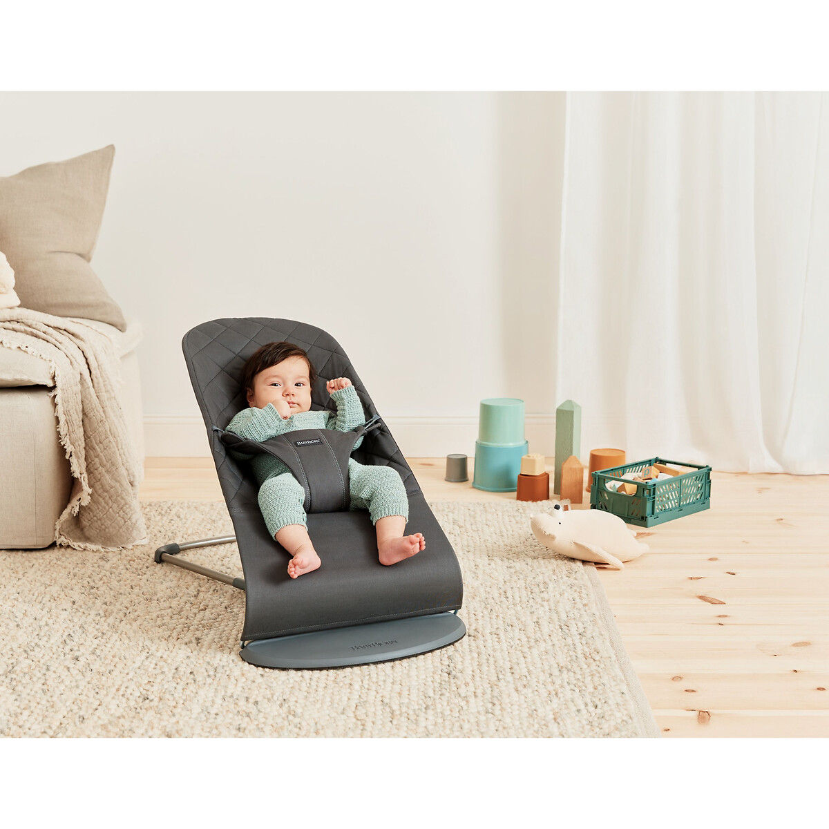 Transat bliss tissé matelassage classique anthracite, BABYBJORN