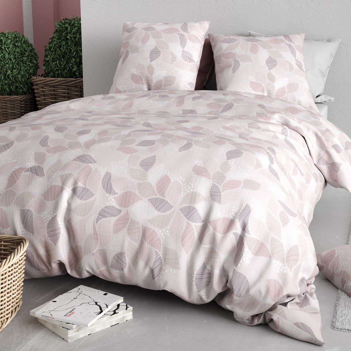 Parure de lit - Housse de couette + taie 100% Coton 57 fils multicolore, EDEN