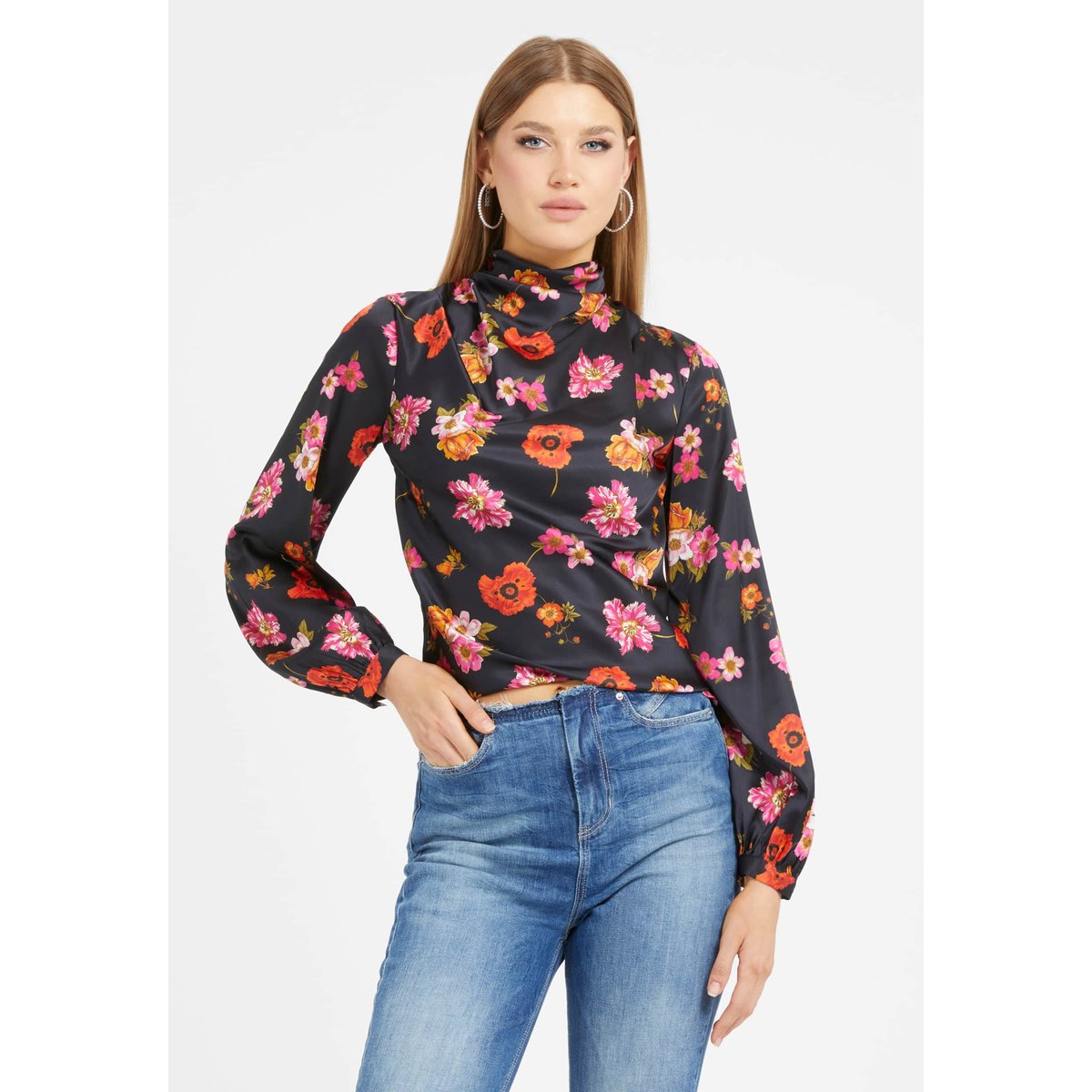 Blouse Imprimé Floral noir floral, GUESS
