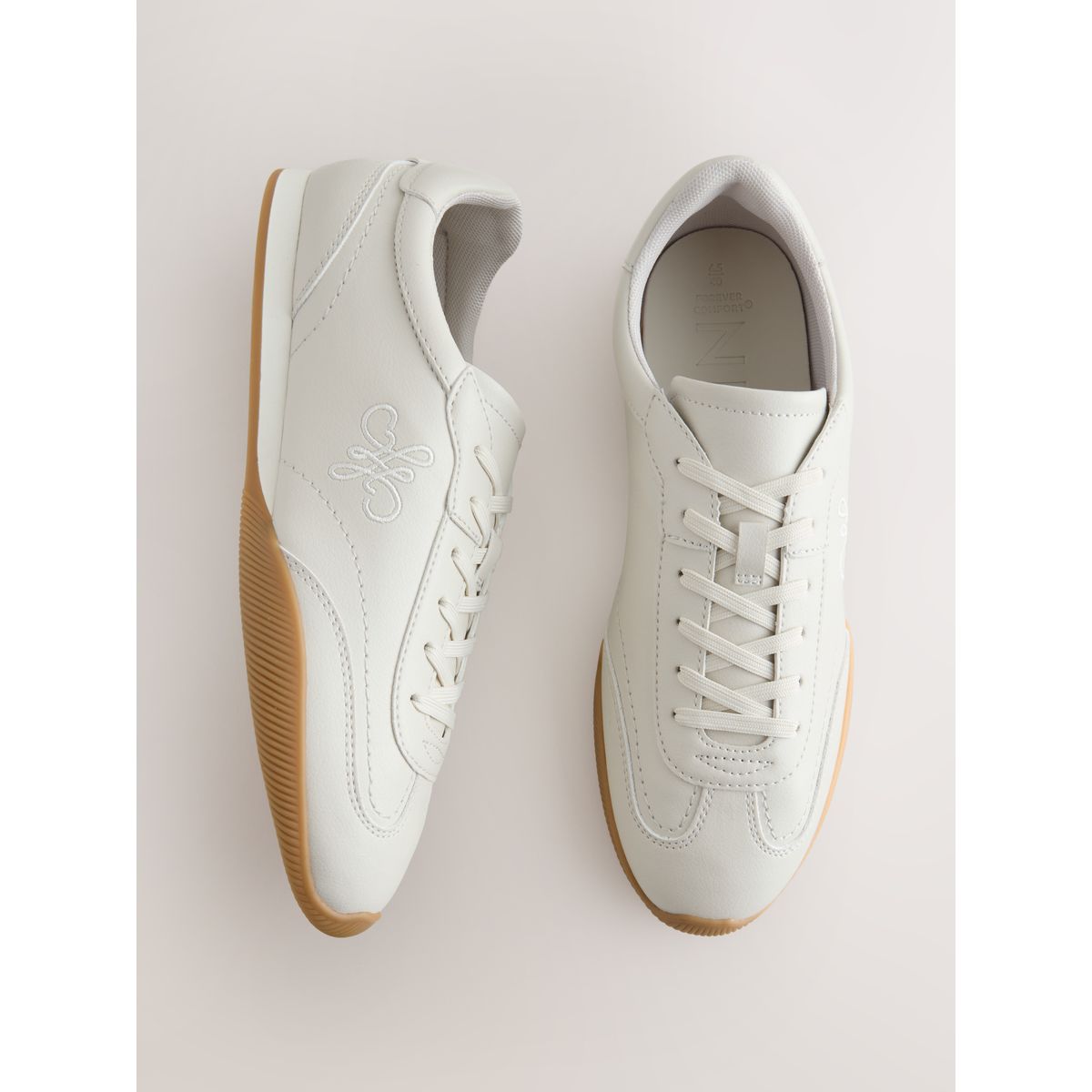 Baskets fins à lacets/logo forever comfort® naturel, NEXT