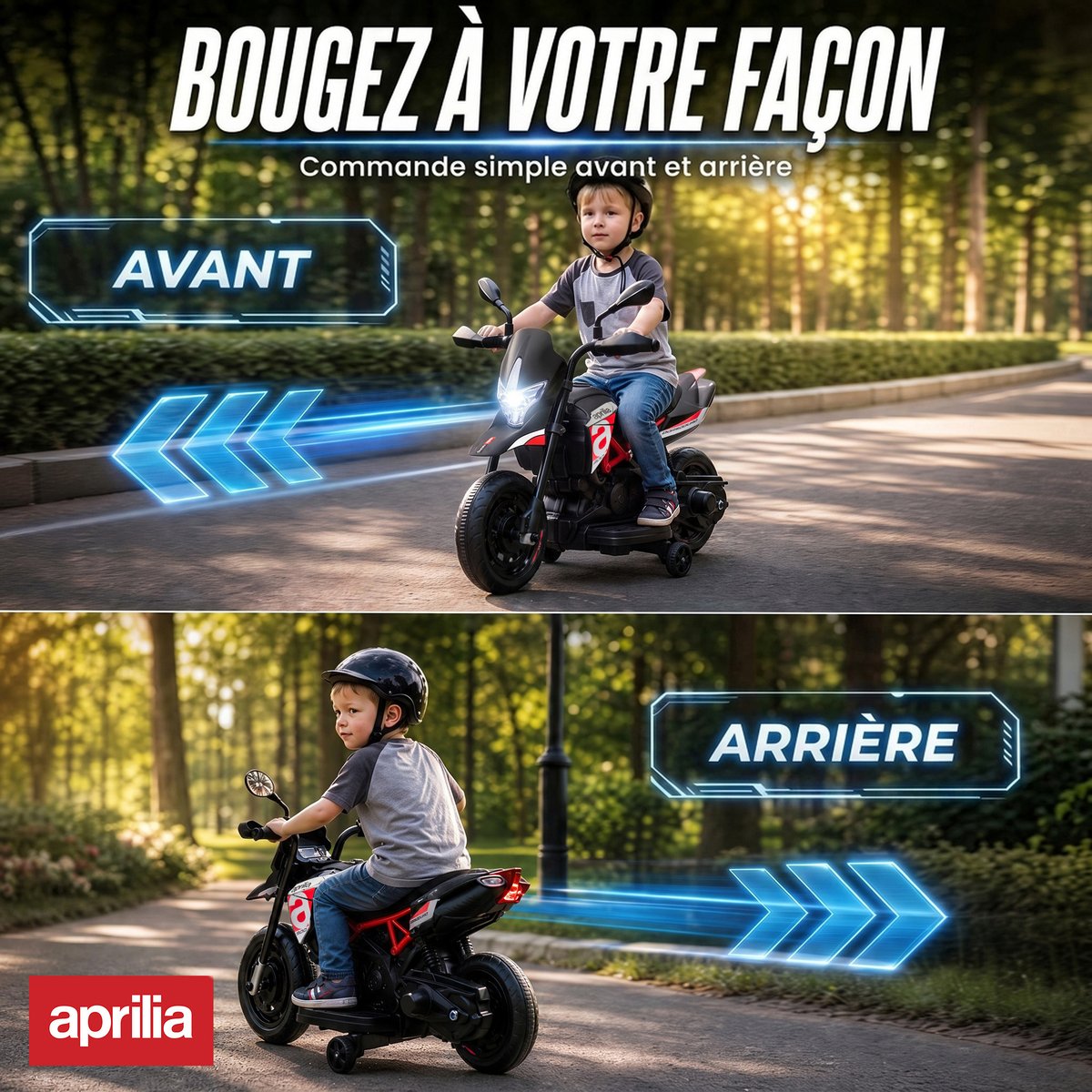 Moto électrique à conducteur assis PP Rouge rouge, noir, AIYAPLAY