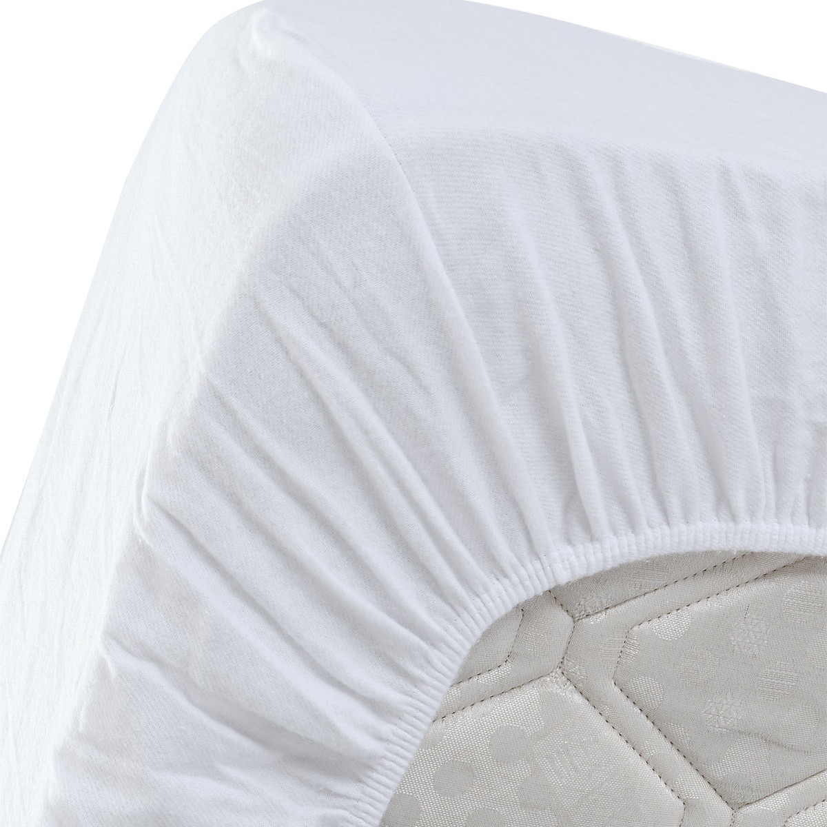 Lot de 2 protège-matelas molleton en coton bonnet 30 cm 200 g/m² CONFORT blanc, SENSEI MAISON