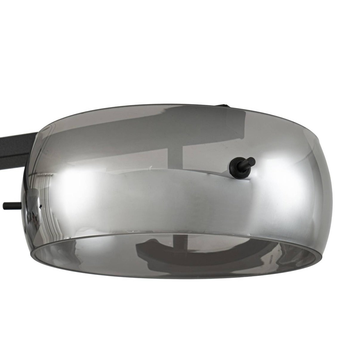 Suspension en verre moderneLED, Martis noir, gris fumé, LUCANDE