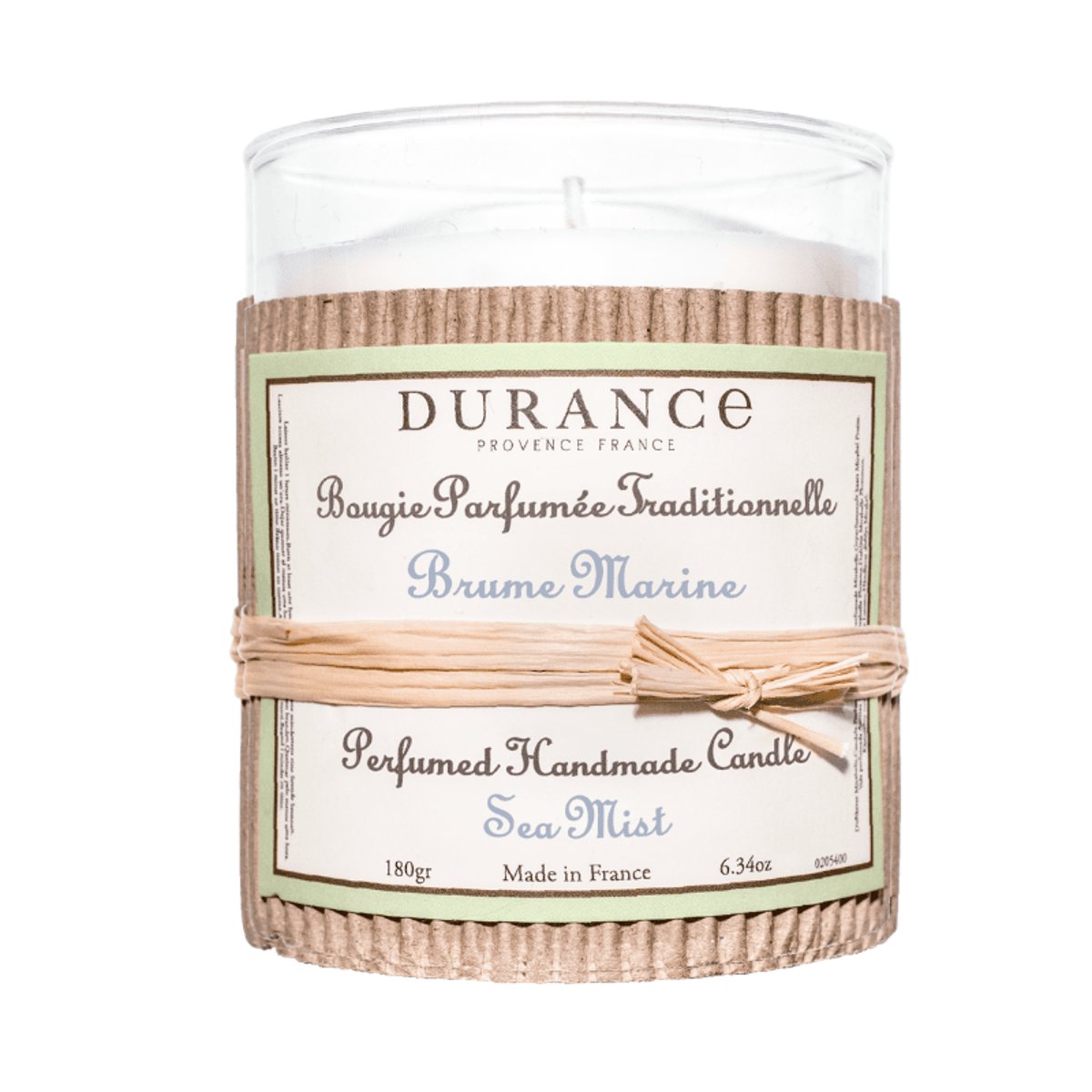Bougie parfumée BRUME MARINE couleur unique, DURANCE