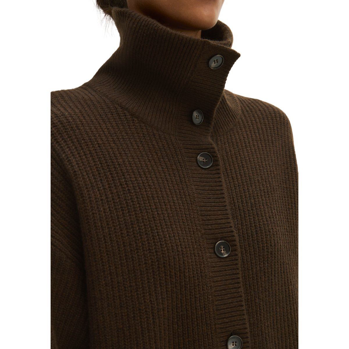 Cardigan ample en mélange de laine vierge douce marron, MARC O'POLO