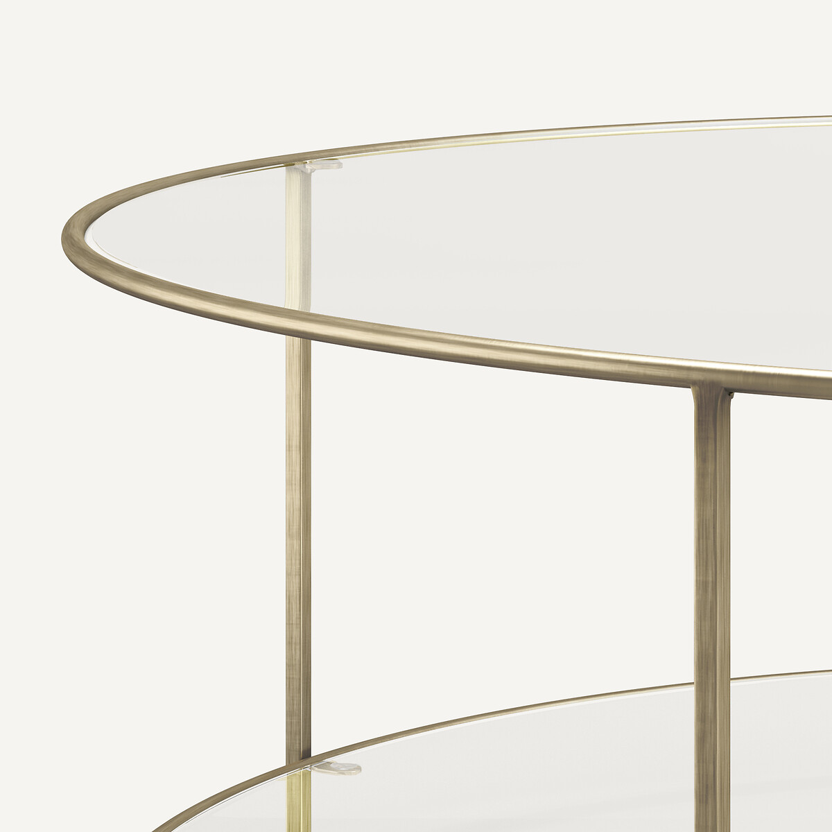 Table basse ronde verre trempé, Sybil laiton vieilli, AM.PM
