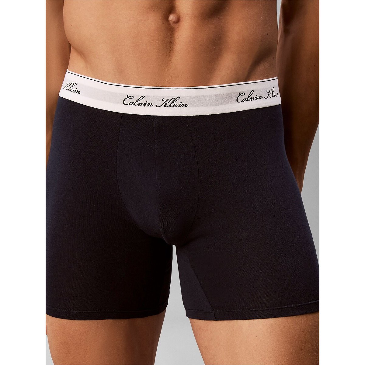 3er-Pack Boxershorts Icon Cotton Stretch schwarz+dunkelgrau+grau, CALVIN KLEIN UNDERWEAR
