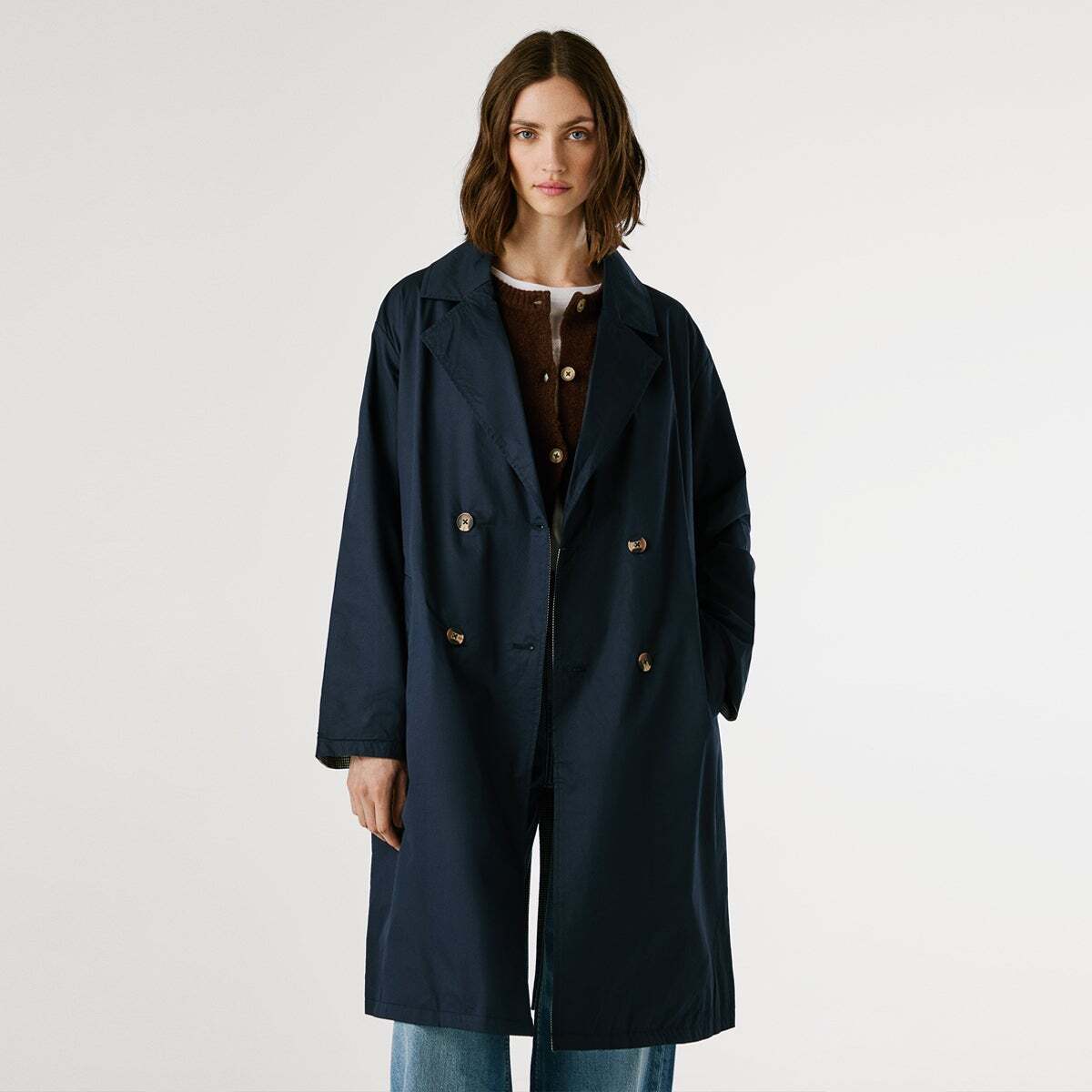 Trench-Coat Réversible À Double Boutonnage bleu dulwich, PEPE JEANS