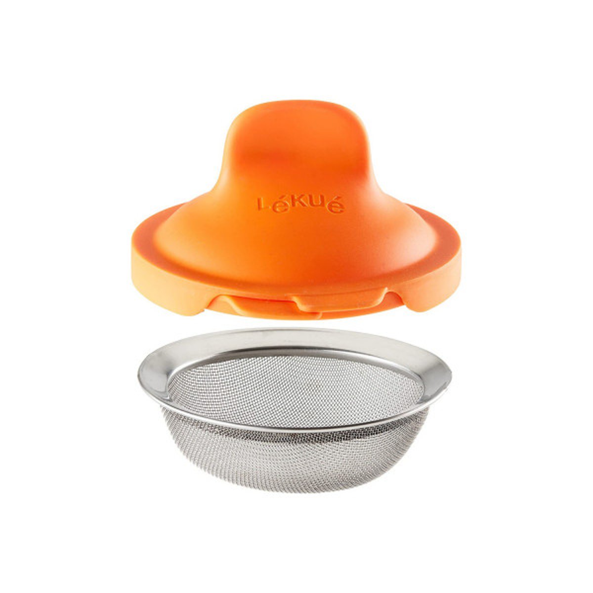 Lot 2 pocheuses à œufs Lékué inox et silicone Platinum orange, LEKUE