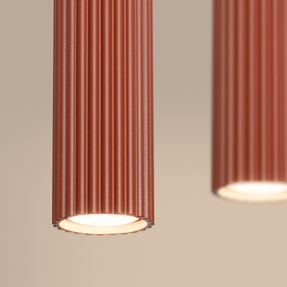 Suspension Aluminium Ocre Rouge GU10 4 Karbon ocre rouge, EDEN