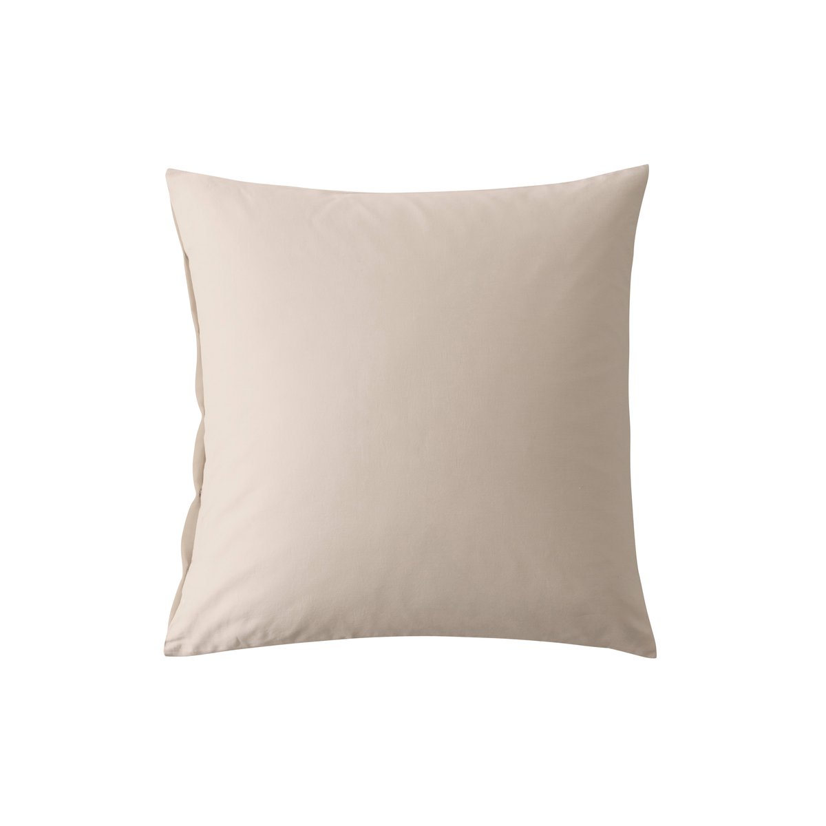 Taie d'oreiller carrée satin de coton lavé bio QUARTZ dune, CARRE BLANC