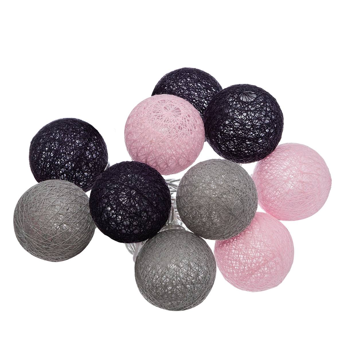 Guirlande LED 10 boules TARA gris, ATMOSPHERA