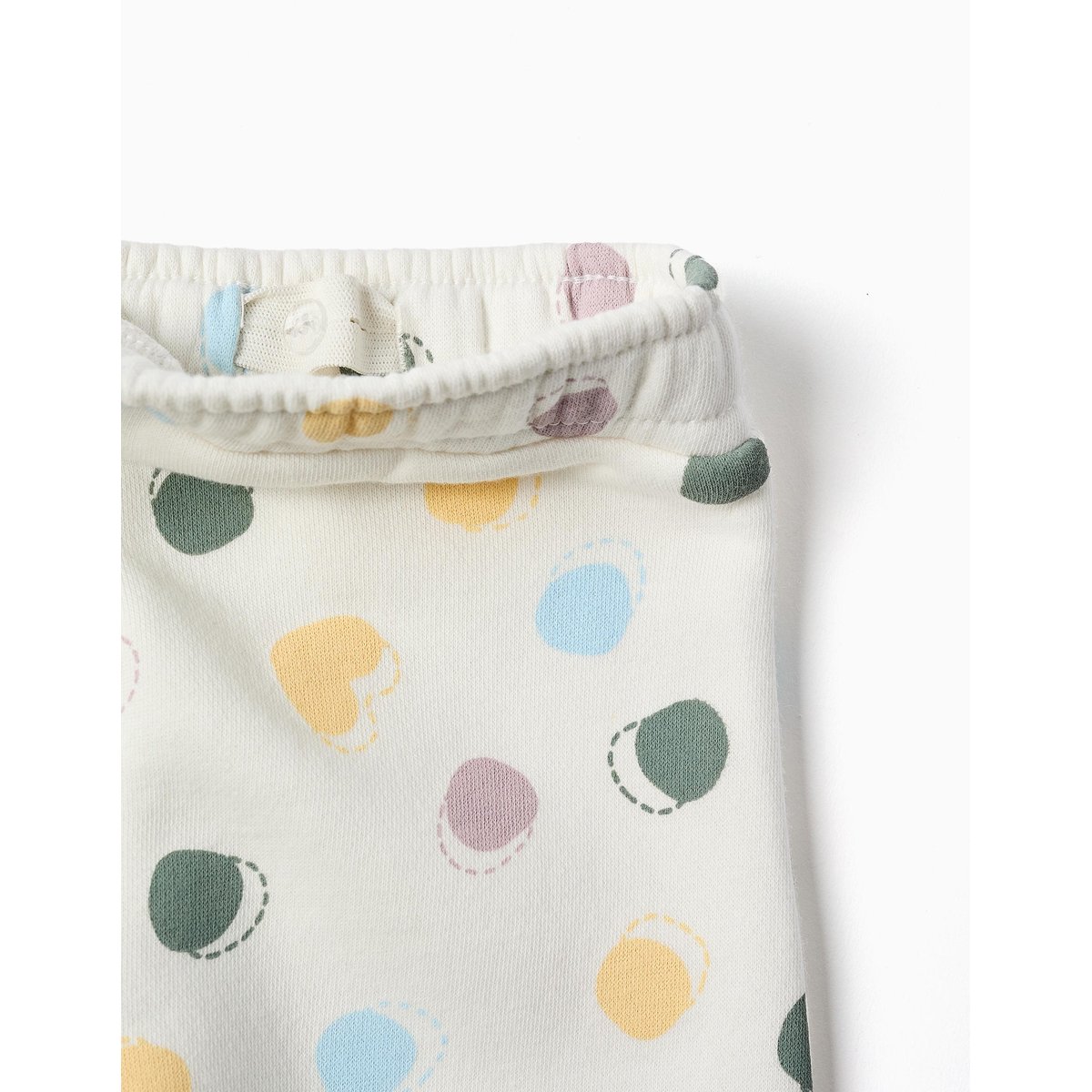Pantalon en molleton avec doublure en coton peigné et motif à pois blanc, ZIPPY