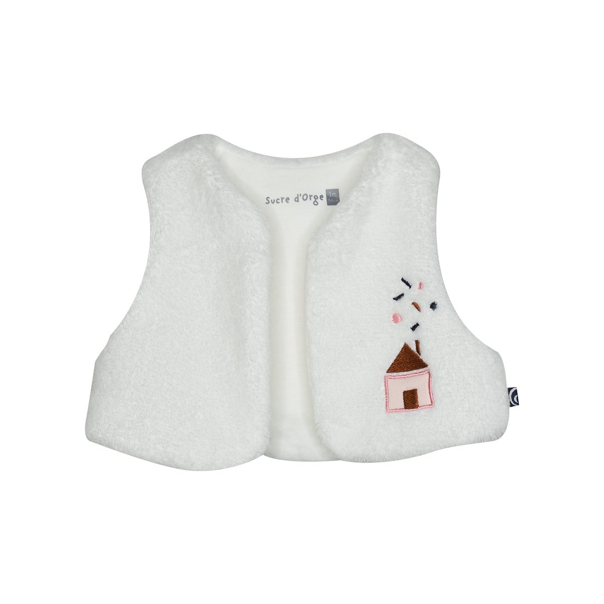 Tunique pantalon gilet ss mches francette blanc, SUCRE D'ORGE