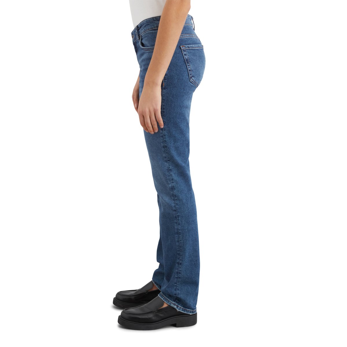 Jeans modèle Alby droit en mélange de coton bio bleu, MARC O'POLO