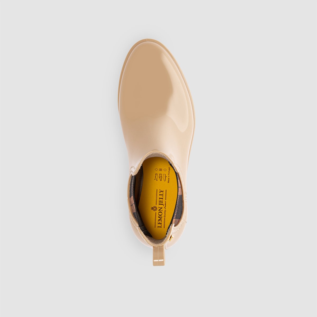 Boots de pluie avec élastique à carreaux vegan BRIELLE sable, LEMON JELLY