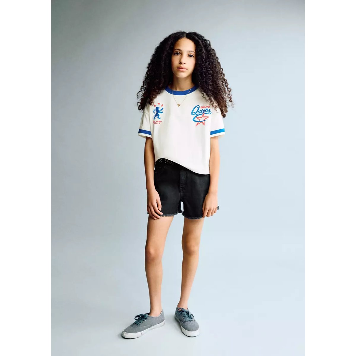 Short en jean à clous black denim, MANGO KIDS