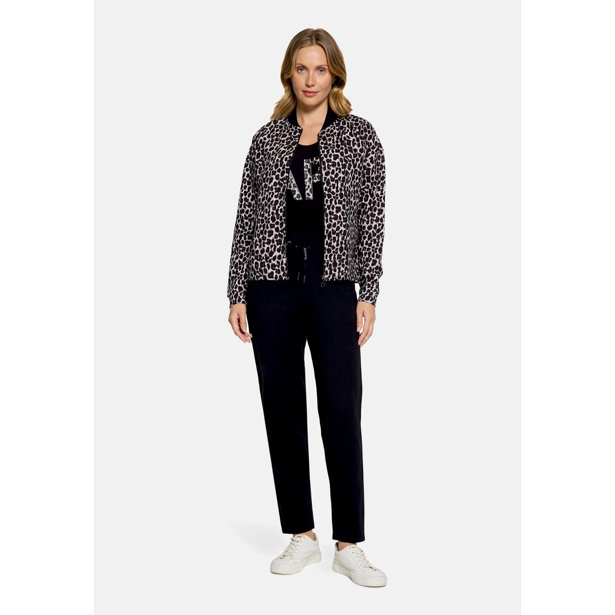 Blouson à encolure ronde noir/beige, BETTY BARCLAY