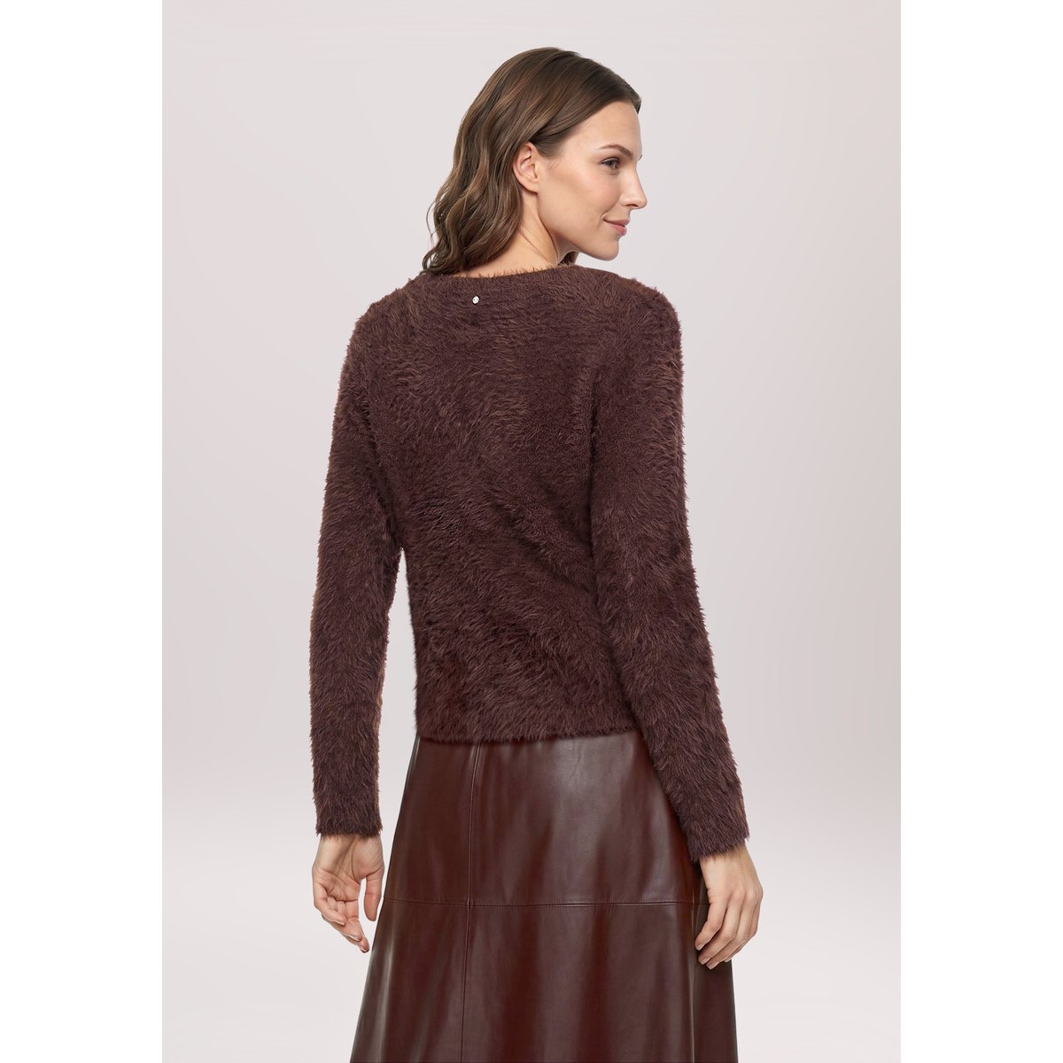 Cardigan en maille à encolure ronde dark maroon, VERA MONT