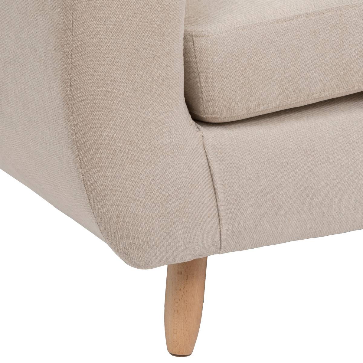 Canapé 2 places en tissu RETRO beige lin, ATMOSPHERA