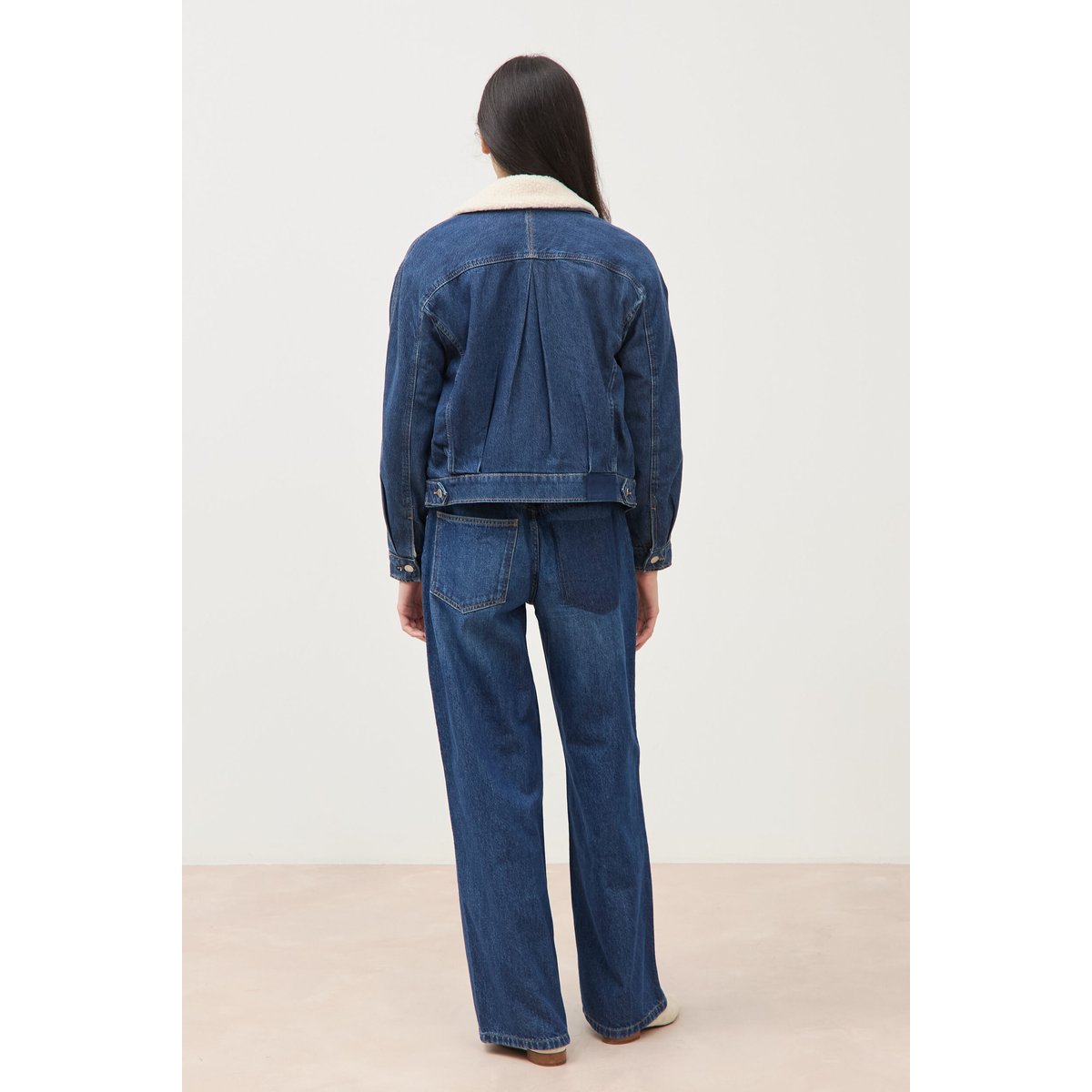 Blouson oversize en jeans doublé denim stone, BONOBO