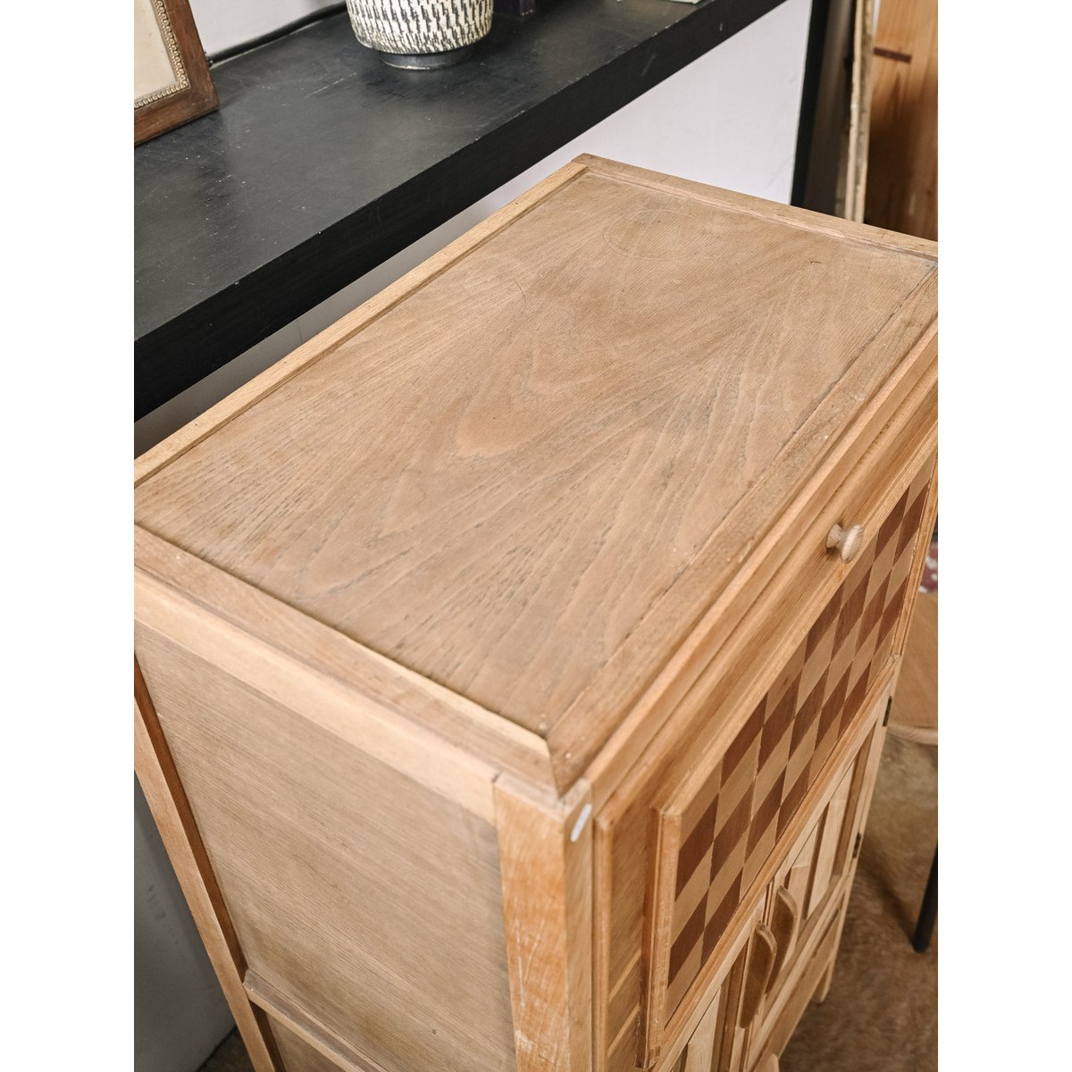 Secrétaire sur-mesure effet marqueterie Honoré N°229 - Bon état bois clair, DEBONGOUT