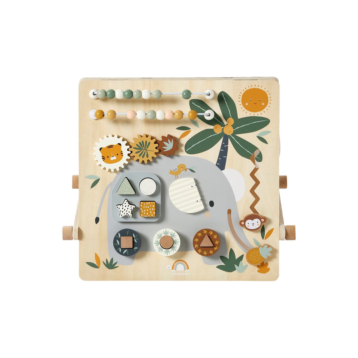 Panneau d'activités double face TANZANIE en bois FSC® blanc, VERTBAUDET
