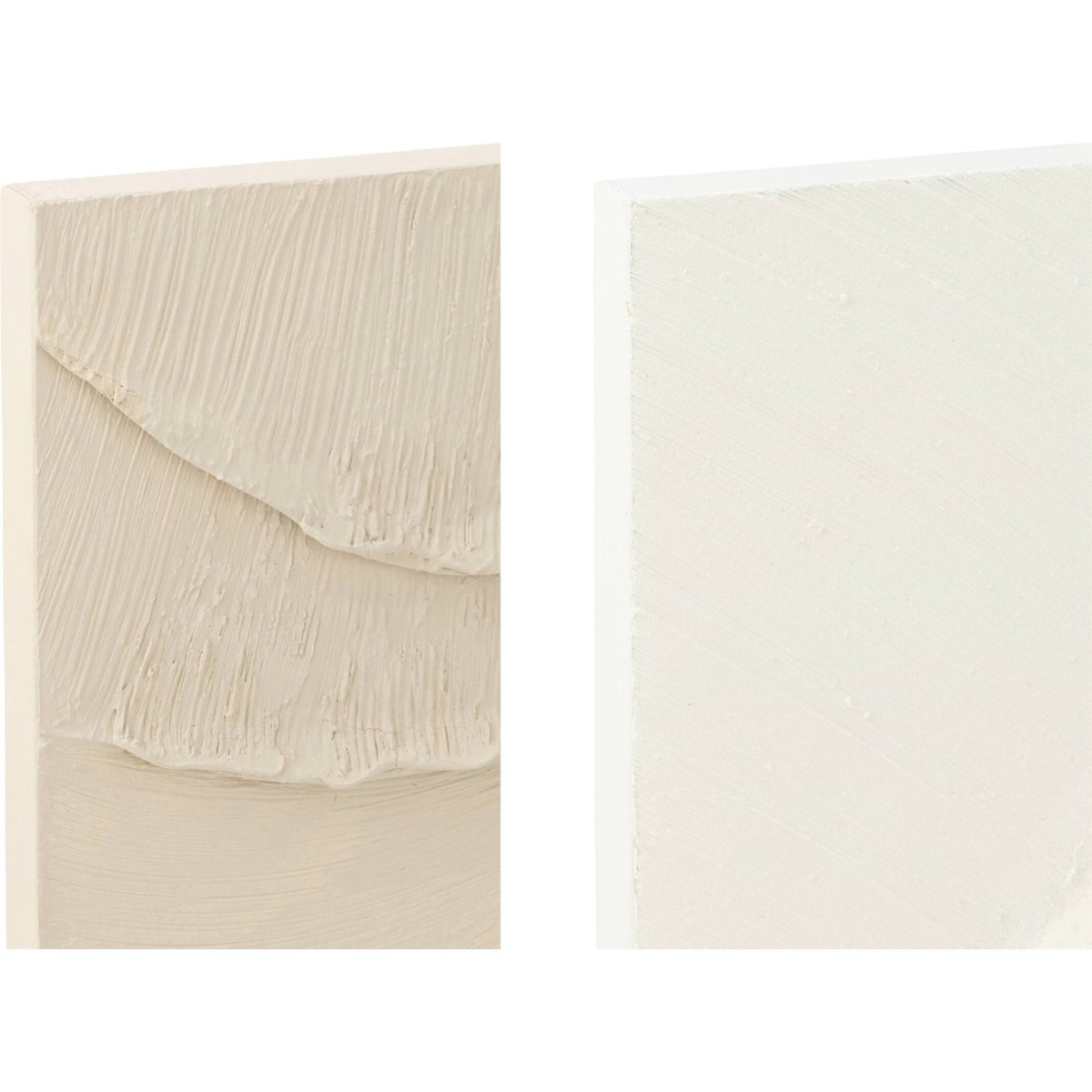 Tableau abstrait toile effet vague, Lot de 2 écru et beige, RECOLLECTION