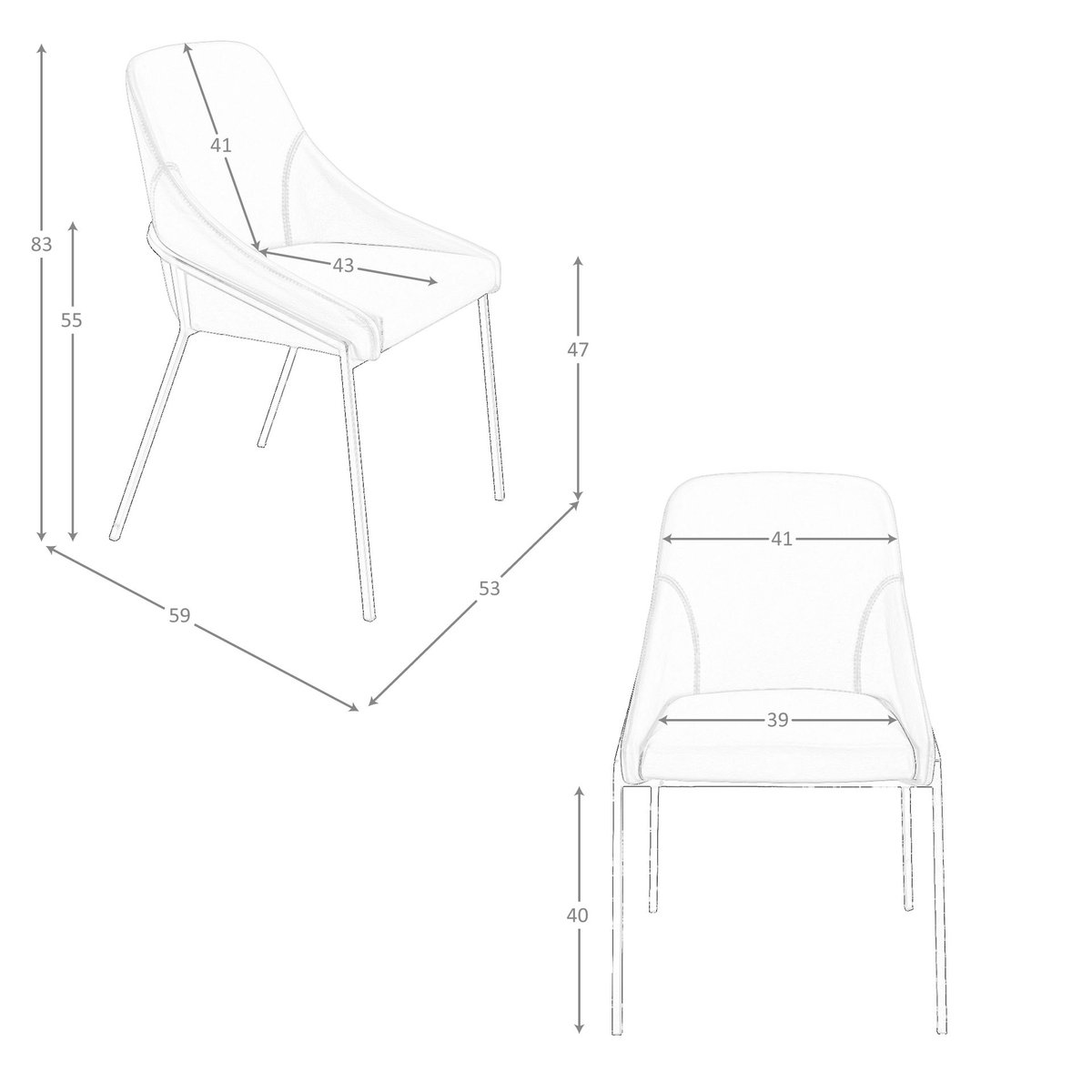 Chaise en similicuir orange | noir, ANGEL CERDA