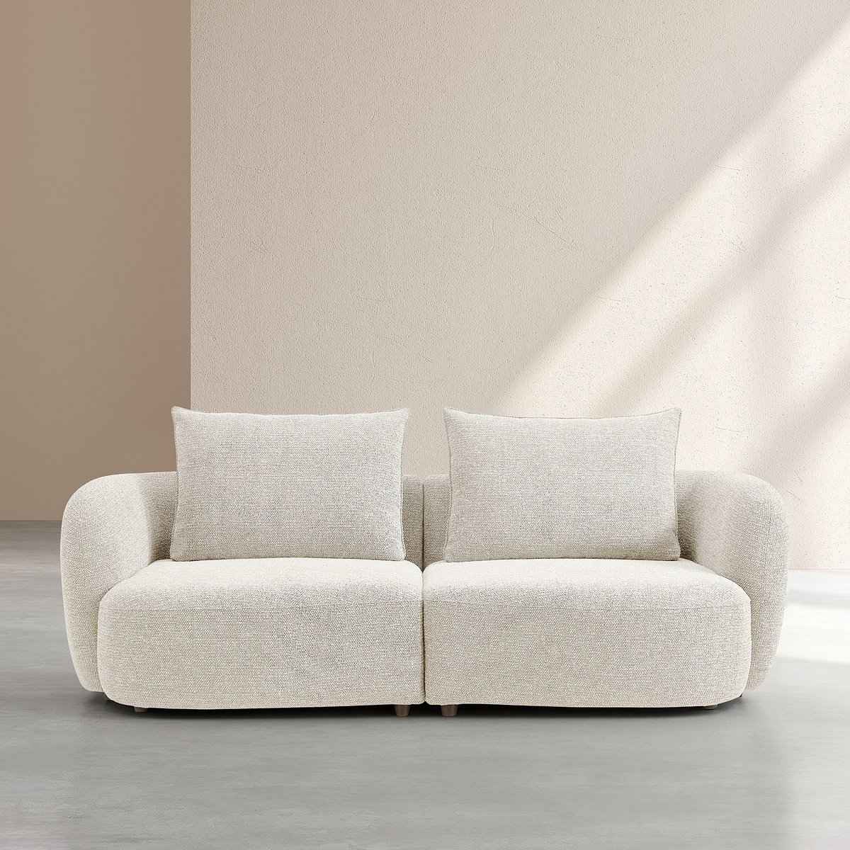 Canapé en tissu garni de plumes CAPRI beige, HABITAT