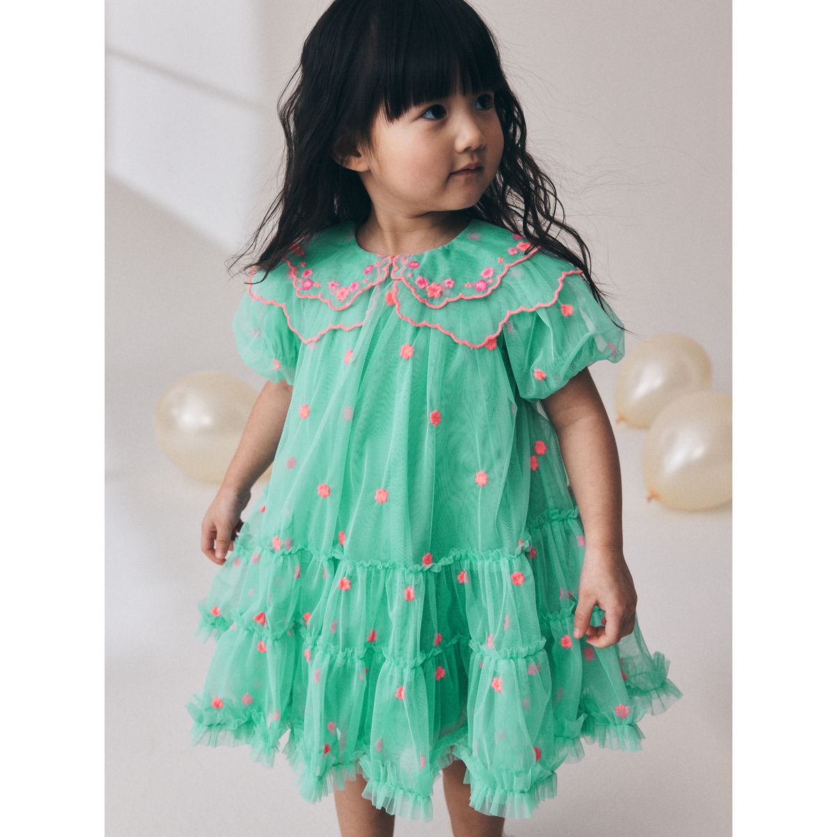 Robe en mesh brodée pour grandes occasions bleu sarcelle, NEXT