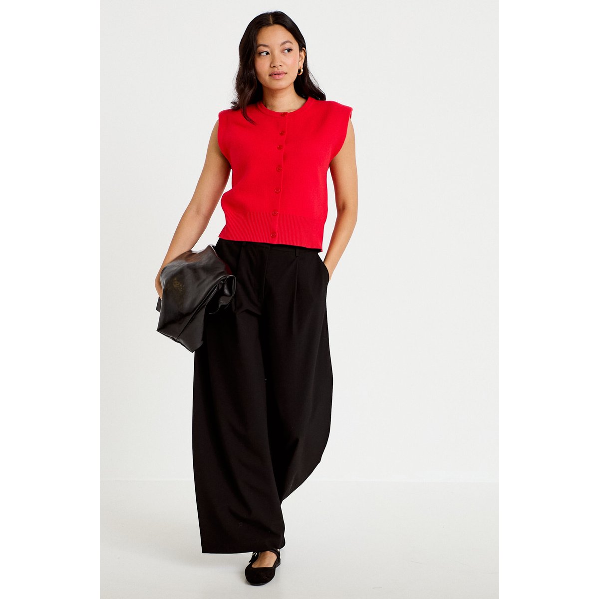 Pantalon barrel taille standard noir, CACHE CACHE