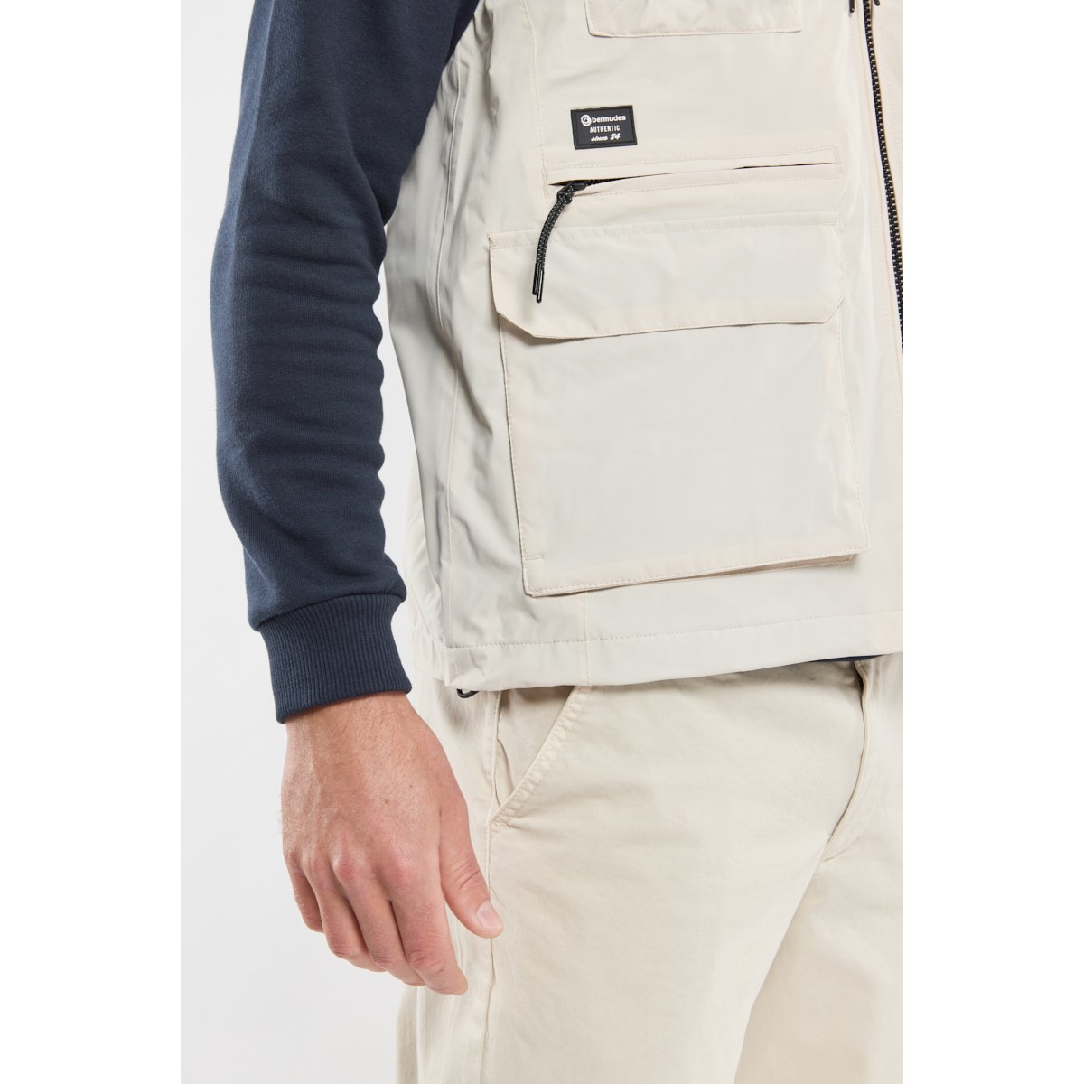 Veste multipoches HALFO en polyester recyclé pour homme sable, BERMUDES