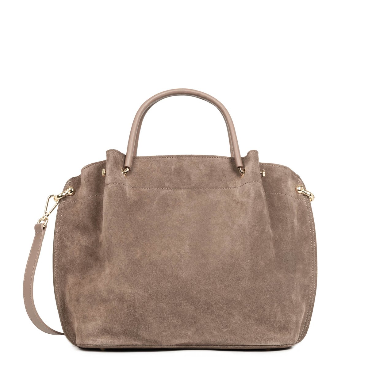 Grand sac à main, Made in France SUÈDE LOUISA taupe, LANCASTER