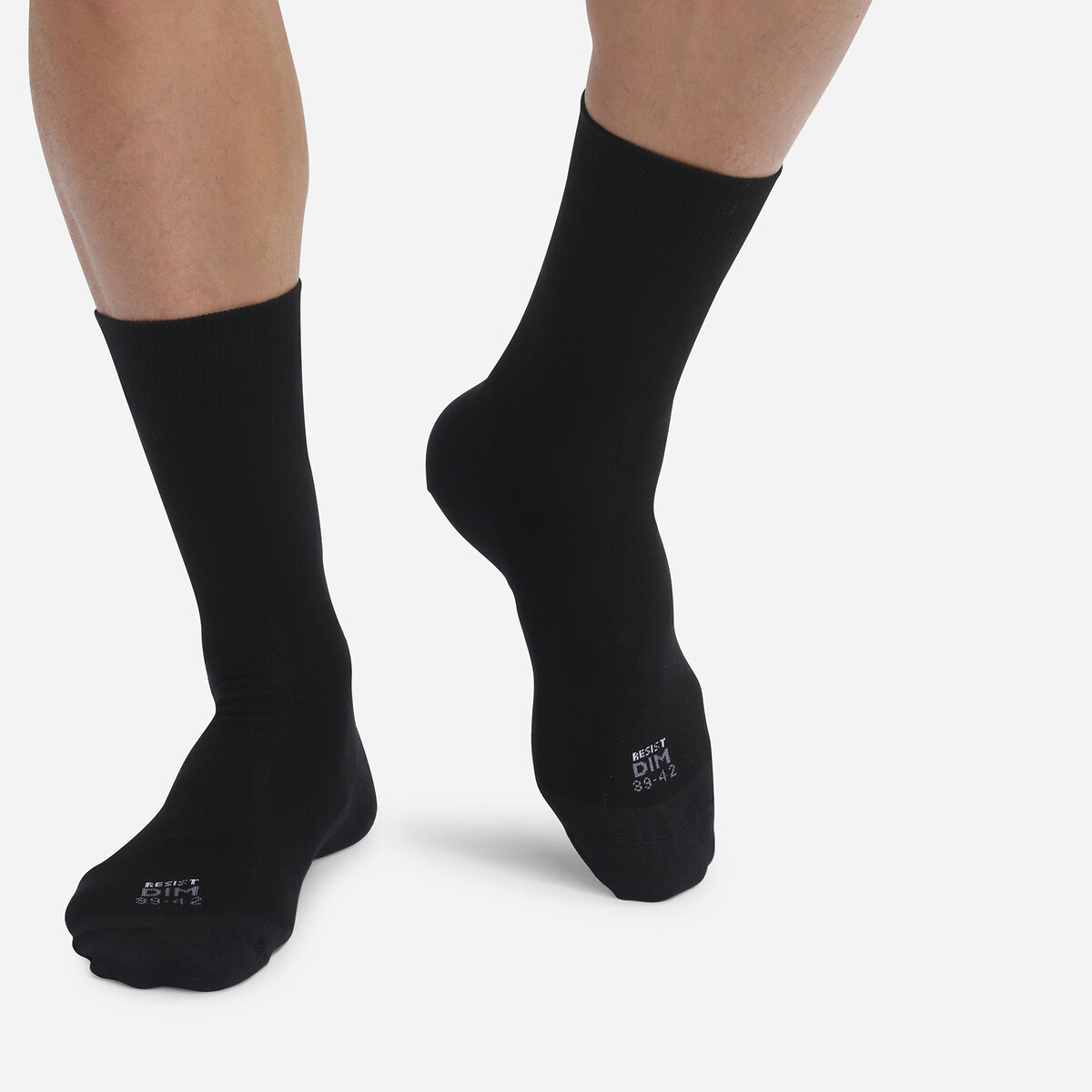 Set van 2 paar ULTRA RESIST sokken zwart + zwart, DIM